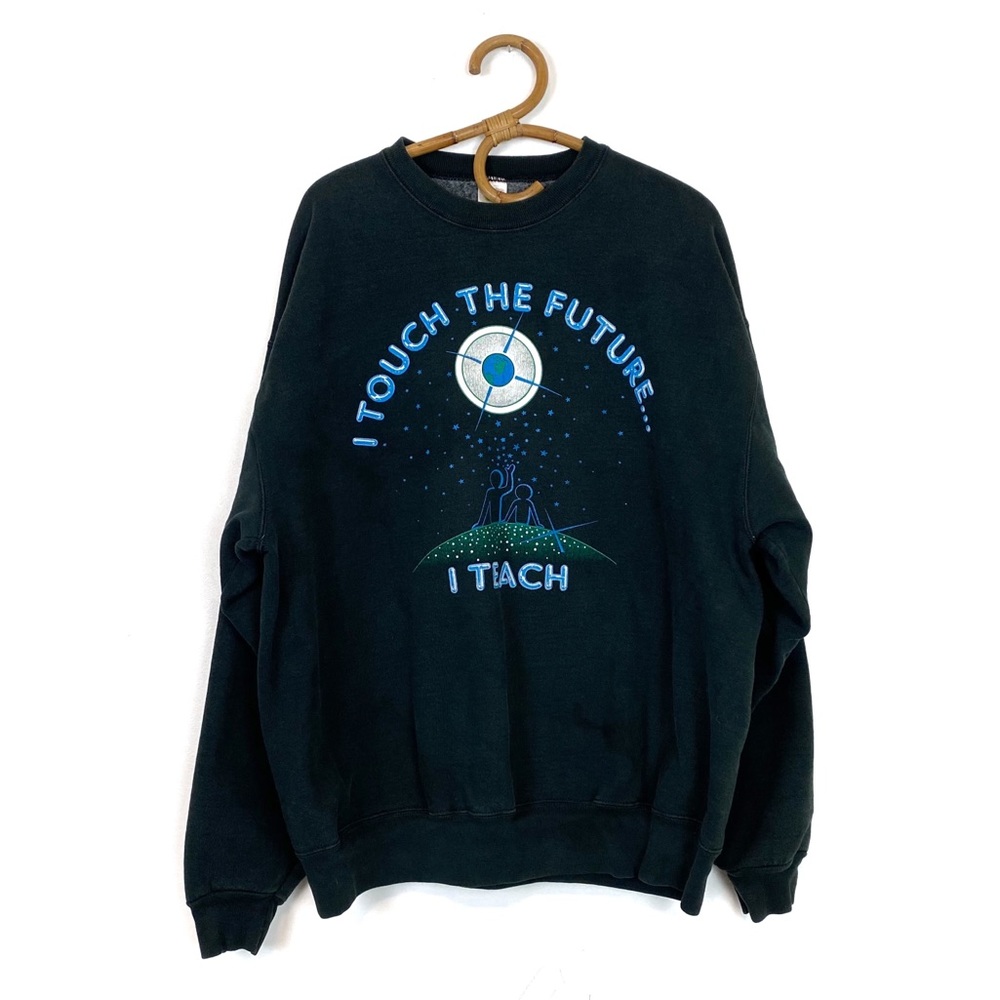 Vintage | Fruit Of The Loom | I‎ Touch The Future I Teach Graphic Sweatshirt XL